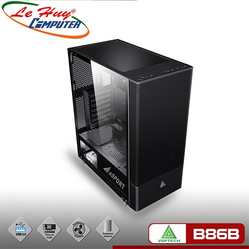 Vỏ máy tính VSP Gaming B86B Mặt lưới kính cường lực