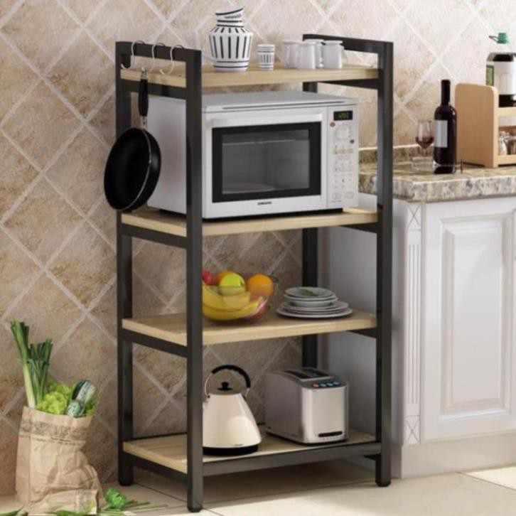 ⛔MIỄN PHÍ SHIP⛔Kệ Lò Vi Sóng 4 Tầng Khung Sắt, Sàn Gỗ Cực Chắc Chắn | BigBuy360 - bigbuy360.vn