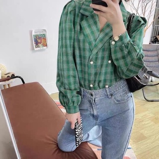 [Order] Áo sơ mi kẻ cổ vest 4 khuy