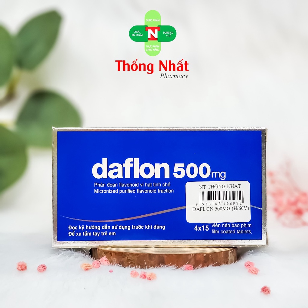 Daflon 500mg Viên Uống Hỗ Trợ Giãn Tĩnh Mạch Hộp 60 viên 500