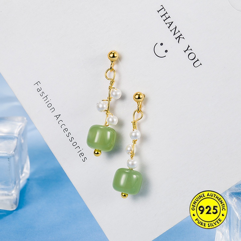 Bông Tai Mạ Vàng 18K Đính Ngọc Trai Sang Trọng