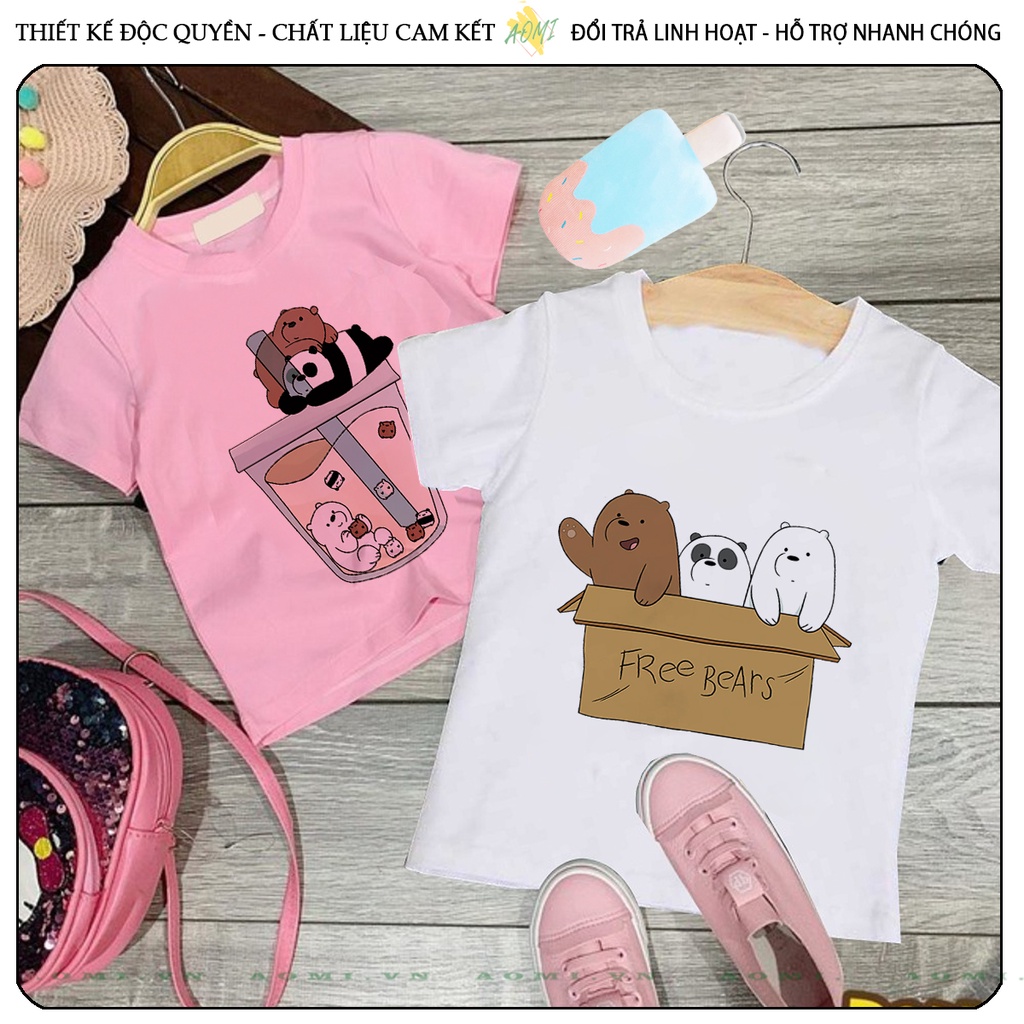 ÁO THUN WE ARE BEAR 3 chú gấu PHÔNG NAM NỮ GIA ĐÌNH  CÓ SIZE TRẺ EM CHO BÉ TRAI GÁI