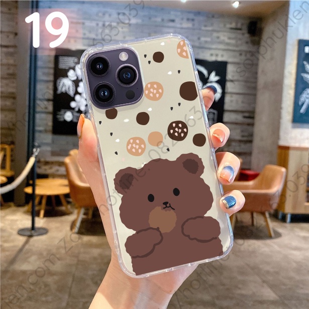 Ốp lưng iPhone 14 promax ( ip 14 pro max) / 14 pro/ 14+ (plus)/14 dẻo in hình hoa , gấu đẹp