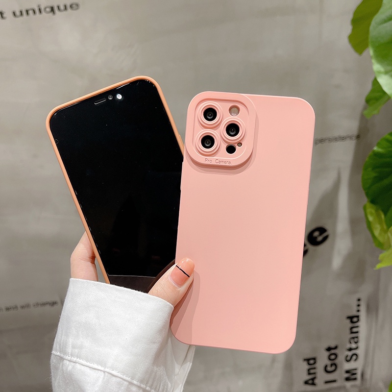Ốp điện thoại silicon mềm có giá đỡ kim loại màu macaron cho iphone 13 Pro Max 11 12 Pro Max X XR XS Max 7 8 Plus