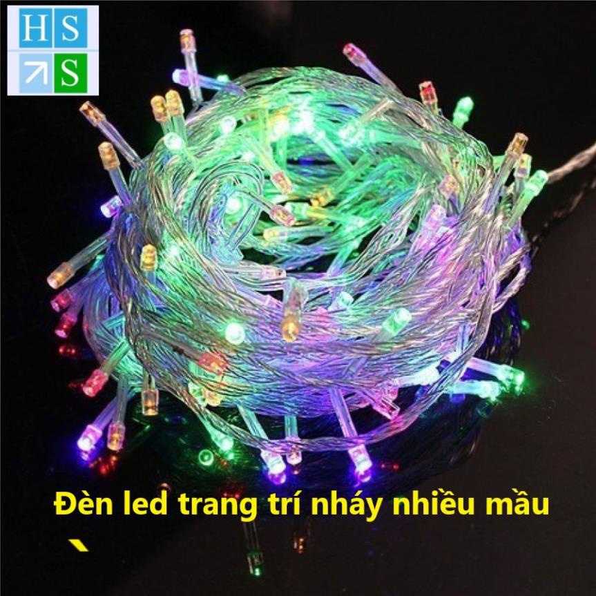 (Bán sỉ) Dây đèn LED trang trí dài 5m nháy nhiều kiểu nhiều mầu - Dây trong, bóng led nhỏ trang trí đẹp, không thô kệch