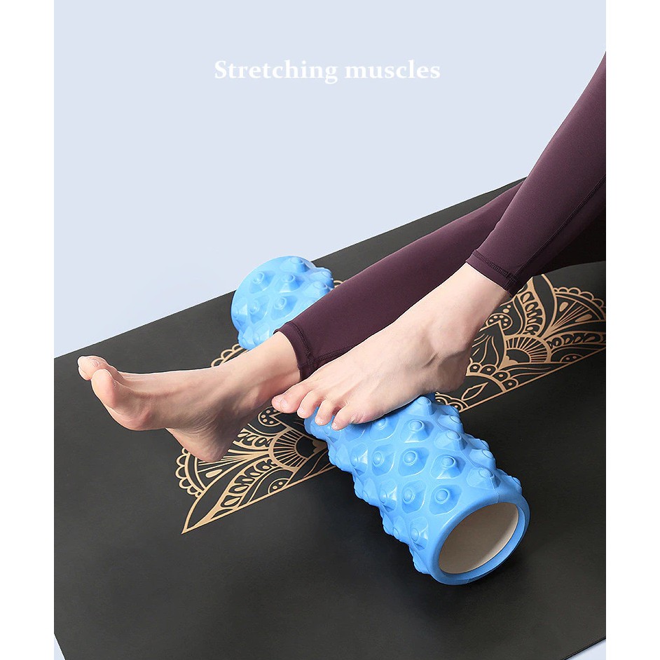 Con Lăn Massage Giãn Cơ Foam Roller Gai Tròn 33x13 cm Giảm Đau Nhức Sau Tập Gym, Yoga YO29