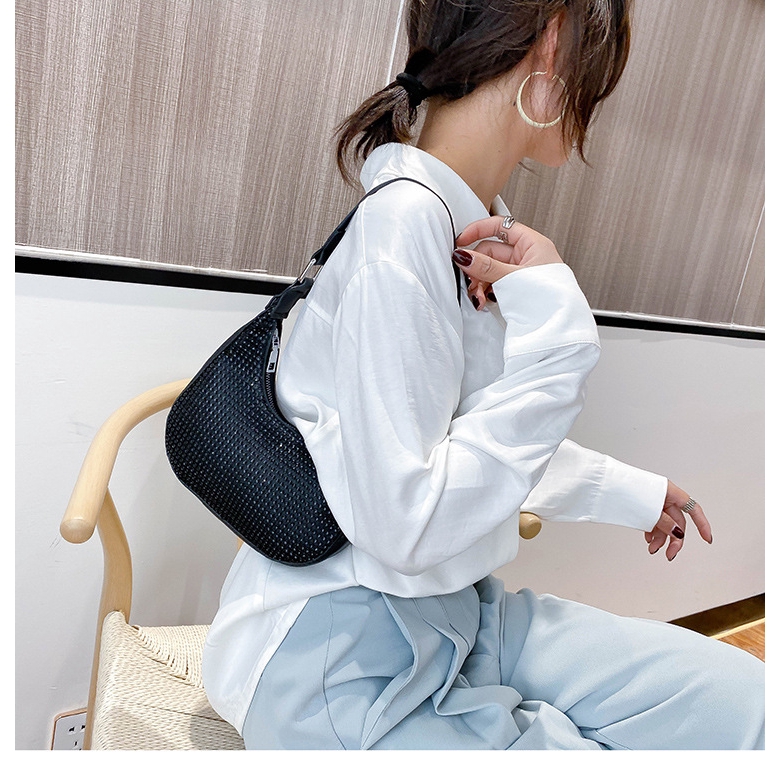 Túi đeo vai đính đá lấp lánh phối dây chuỗi xích thời trang dành cho nữ IELGY