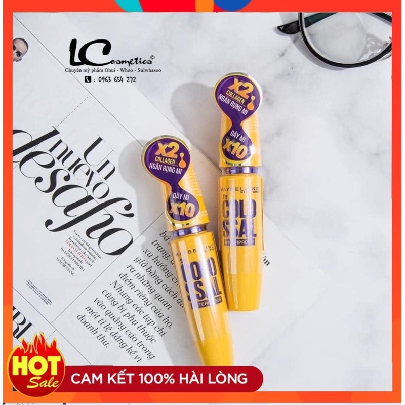 Maccara Maybelline chuốt mi siêu dày-siêu dưỡng-siêu dài mi❤️CHÍNH HÃNG 100%❤️không lem-không trôi-colagen dưỡng mi