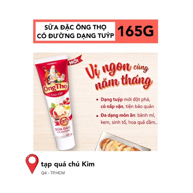[HOT] Sữa đặc có đường ÔNG THỌ cao cấp 165G dạng tuýp tiện dụng - tapquachukim