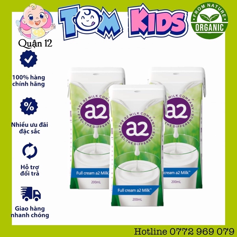 (HÀNG ÚC )Sữa Bò Tươi A2 Nguyên Thùng 24 Hộp 200ml