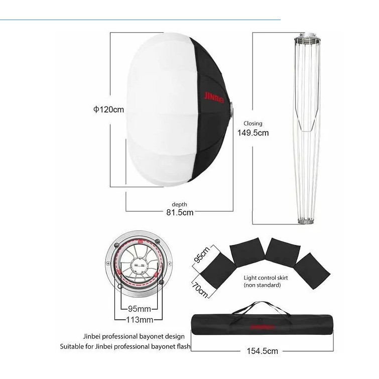 Softbox cầu Chinaball Jinbei 100-120cm