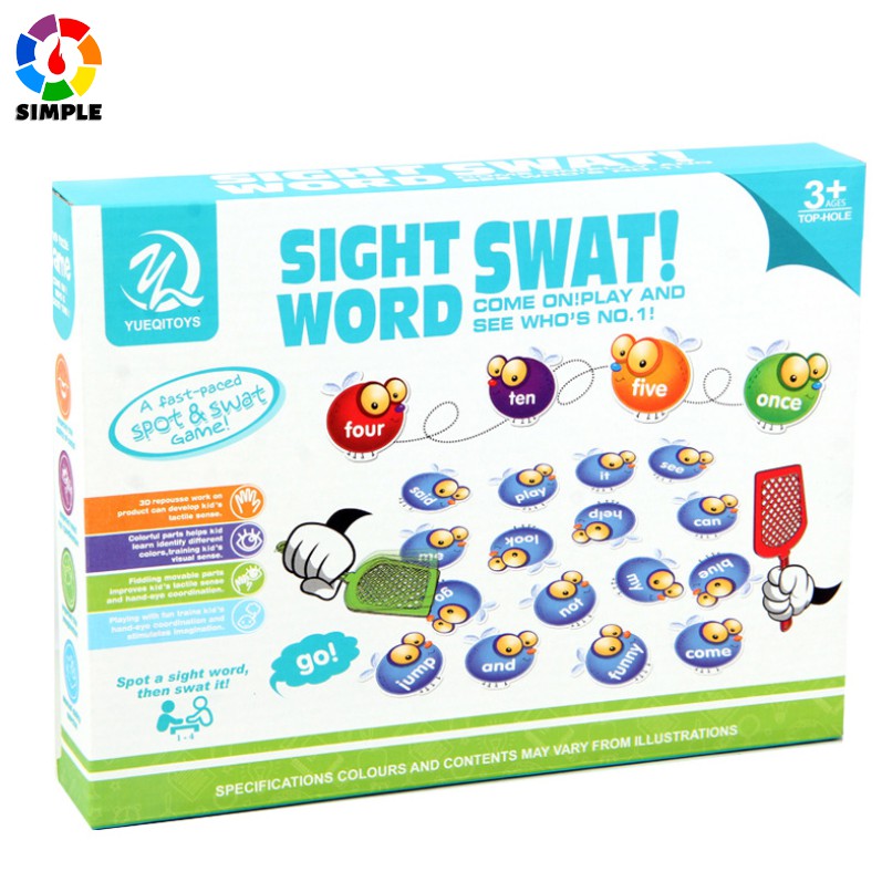 Sight Word Swat a Sight Word Game Bộ đồ chơi Board Game 114 món phù hợp cho bé trên 5 tuổi vui nhộn