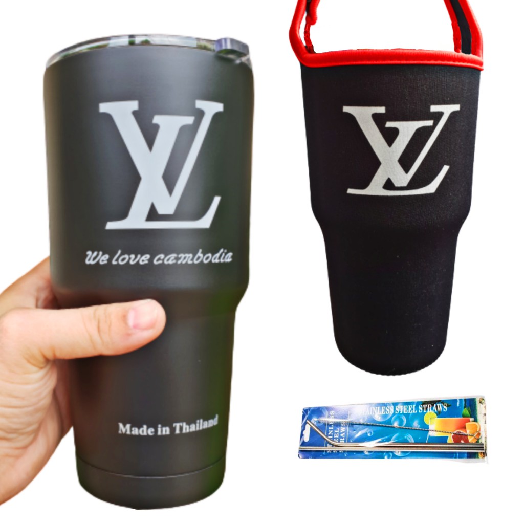 Combo ly giữ nhiệt 900ml thái lan (kèm túi + 2 ống hút + cọ)