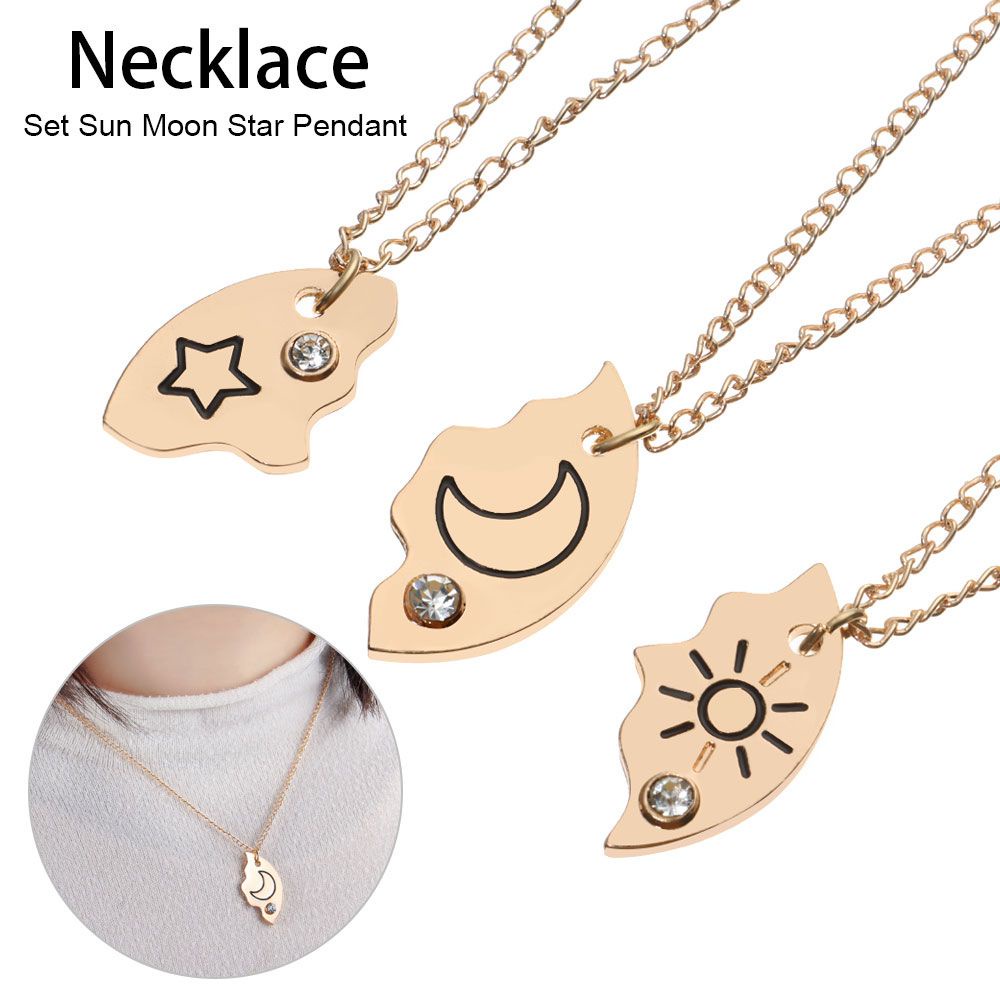 Bộ 3 chiếc vòng cổ mặt trăng/ sao/ mặt trời dành thời trang cho bạn thân