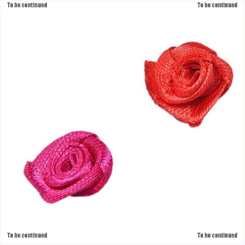 Set 100 hoa hồng ruy băng vải xinh xắn