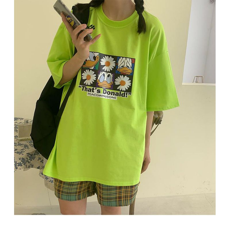 Áo Thun tay lỡ Unisex Vịt Donald