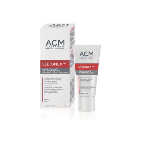 Kem dưỡng ẩm dành cho da mụn giúp ngăn ngừa sự tiết bã nhờn ACM Sebionex Trio Anti-imperfection Soothing Cream 40ml