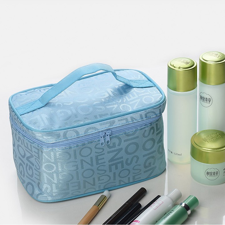 Túi đựng mỹ phẩm du lịch ngăn to để đồ trang điểm makeup SOIGNE vải Oxford