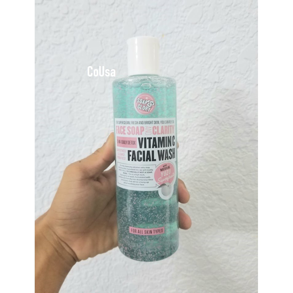 { Ảnh Thật } Sữa rửa mặt sáng da Soap Glory Face Soap & Clarity 3 in 1 Daily Vitamin C Facial Wash 350ml