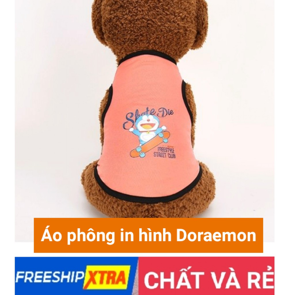 Áo Phông ba lỗ cho chó mèo chất vải đẹp họa tết mèo máy Doraemon