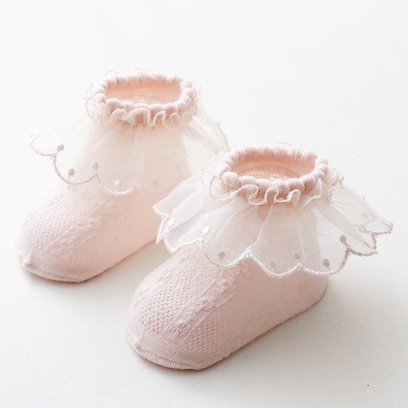 Vớ tulle phối ren nơ dễ thương dành cho bé gái 0-8 tuổi WFRV 2021