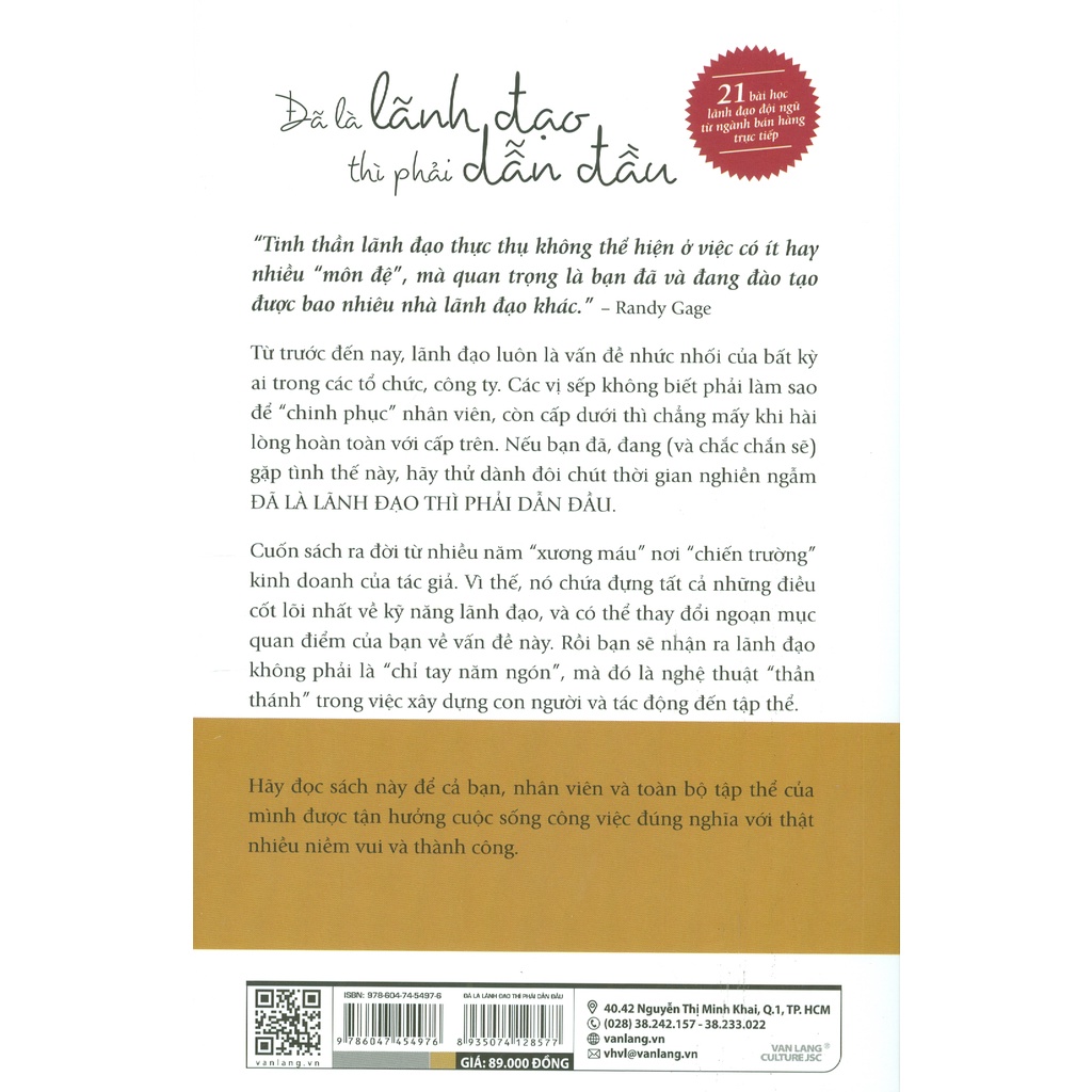 Sách - Đã Là Lãnh Đạo Thì Phải Dẫn Đầu - VLG