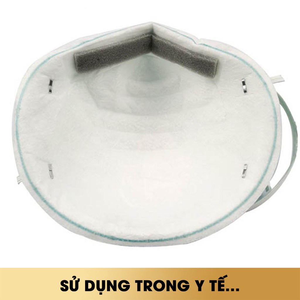 Khẩu trang 3M 1860 từ vải không dệt và bông lọc tĩnh điện lọc virut, vi khuẩn, nấm, vi sinh..MOSACO