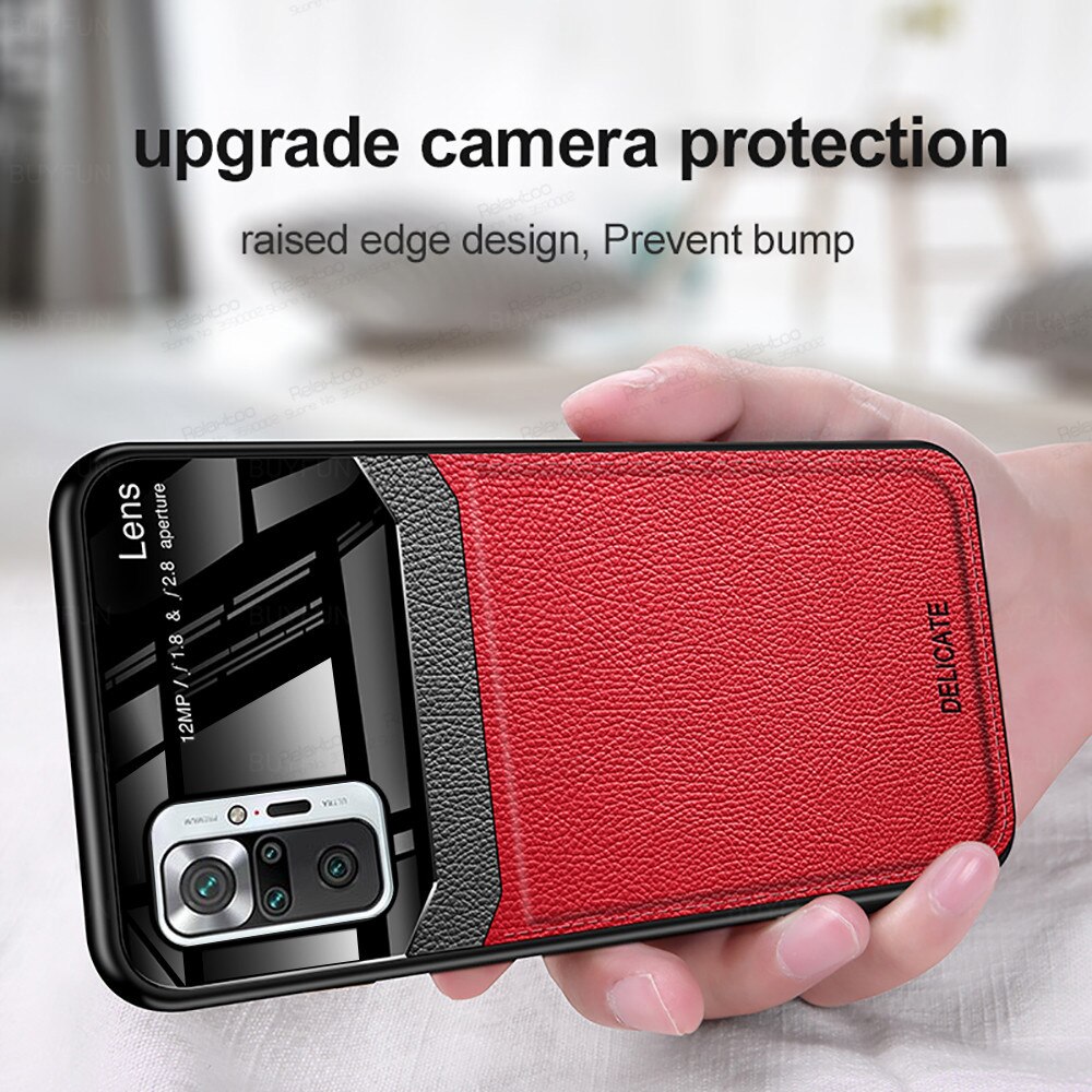 Ốp Điện Thoại Da Viền Silicon Tráng Gương Sang Trọng Cho xiaomi redmi note 10 pro redme red mi note10 not 10pro
