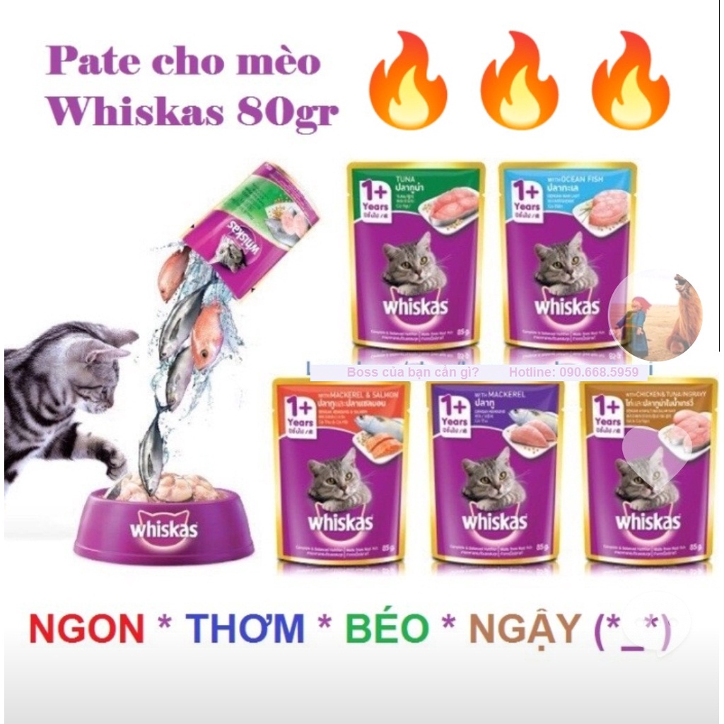 Pate cho mèo whiskas 80g