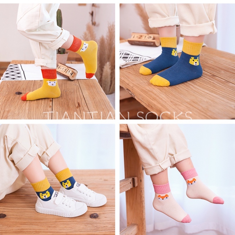 Set 5 đôi Vớ tất trẻ em tất cho bé nam nữ thu đông 1-12 tuổi hoạt hình dễ thương in hoạ tiết Cotton thoáng khí