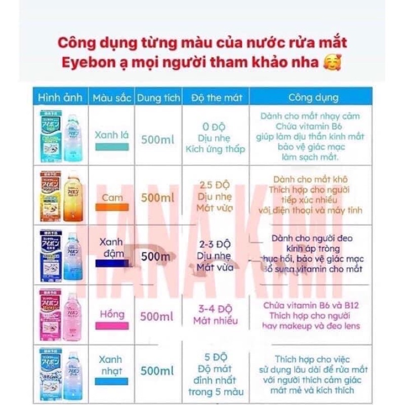 Nước rửa mắt Eyebon W Vitamin Kobayashi 500ml Nhật Bản