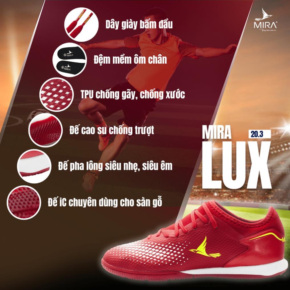 🛑🛑Giày đá bóng CHÍNH HÃNG Mira 20.3 Futsal Đế IC sàn gỗ