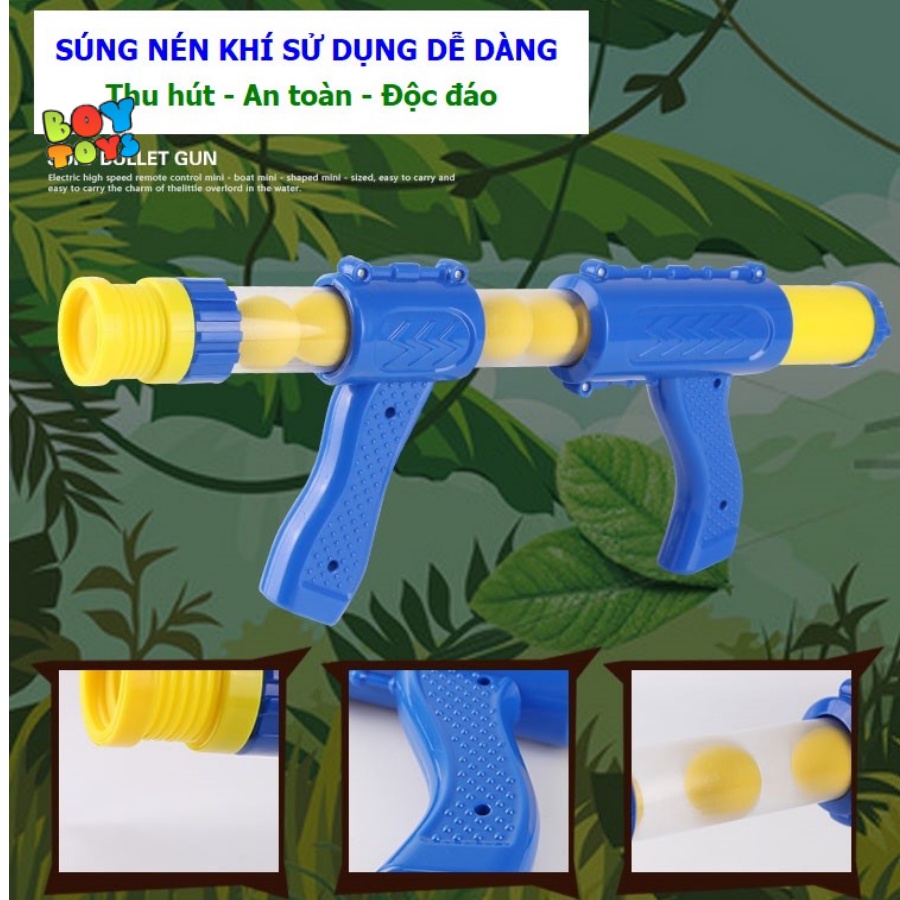 Đồ chơi bắn bóng bông mềm kèm 12 bóng, an toàn cho bé thỏa sức vui chơi