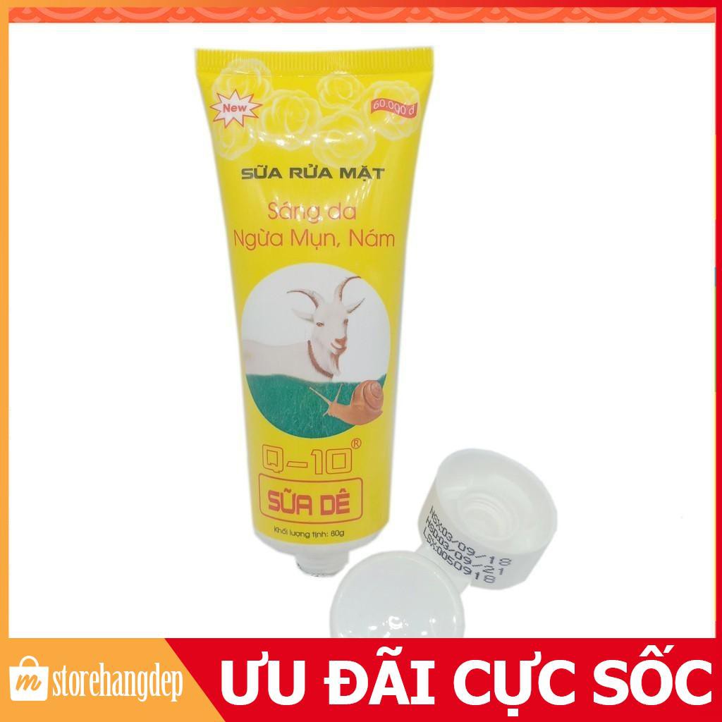 ⏩Sữa rửa mặt sáng da - Ngừa lão hóa Q10 - Sữa dê 80ml (Vàng) [Hàng đẹp]