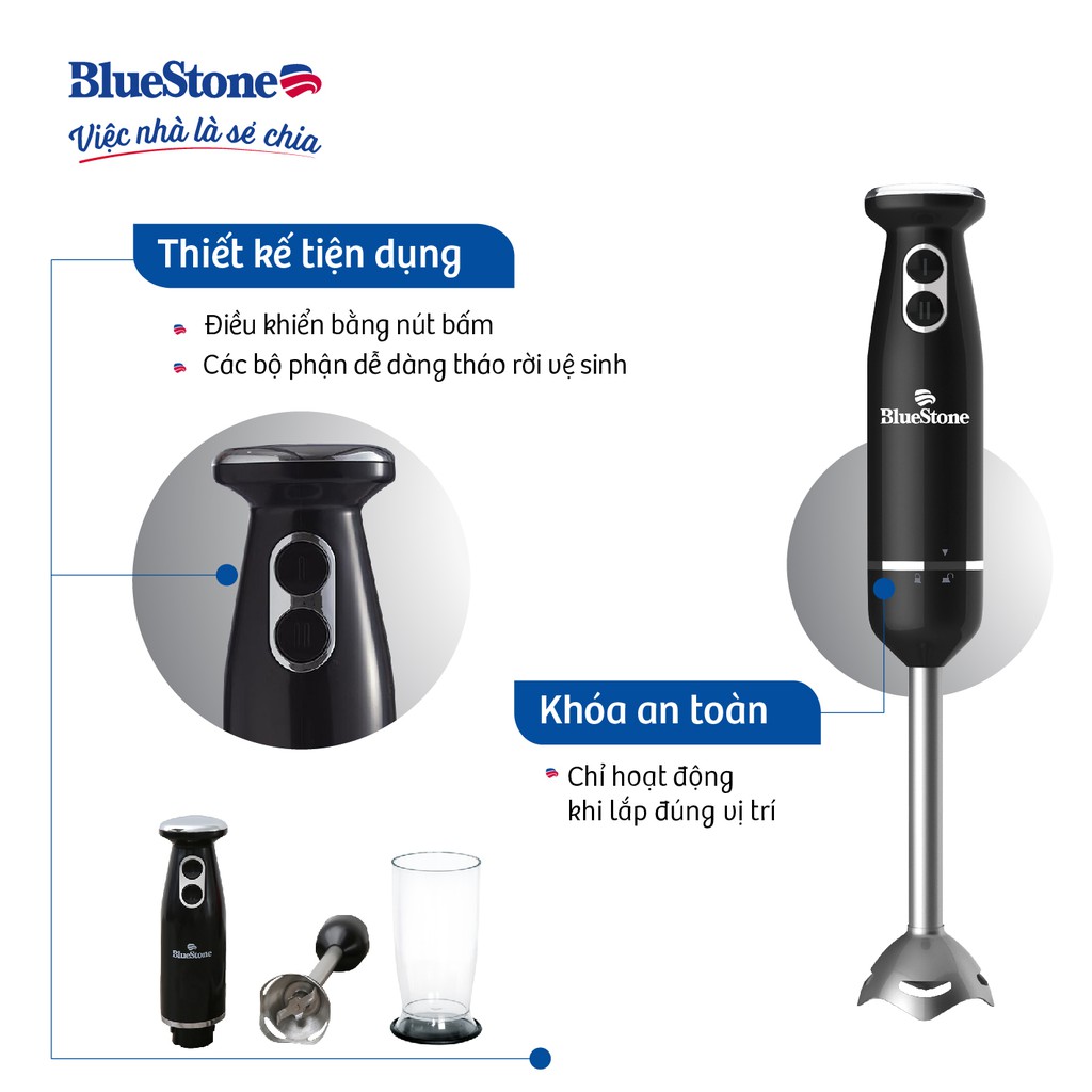 Máy xay sinh tố cầm tay BlueStone BLB-5216 - Bảo hành 24 tháng