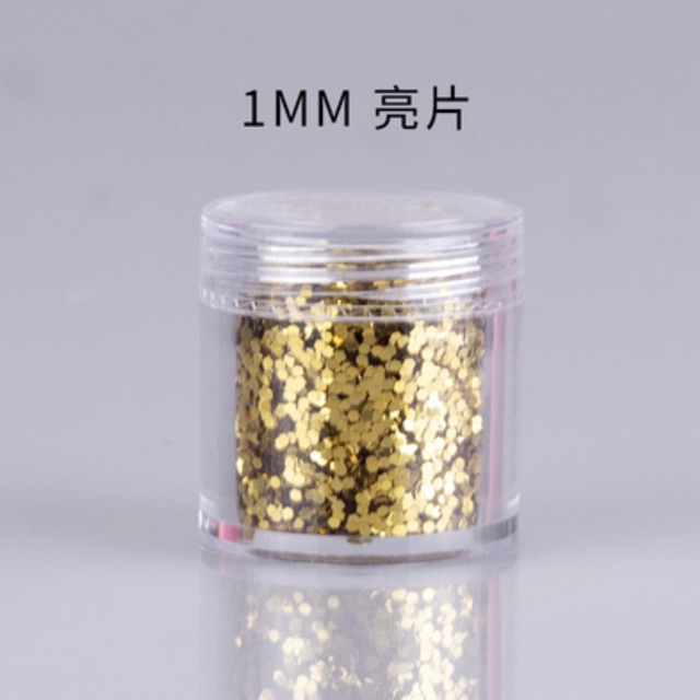 Hũ 10gr kim tuyến 1mm, trang trí nail, resin, ốp điện thoại