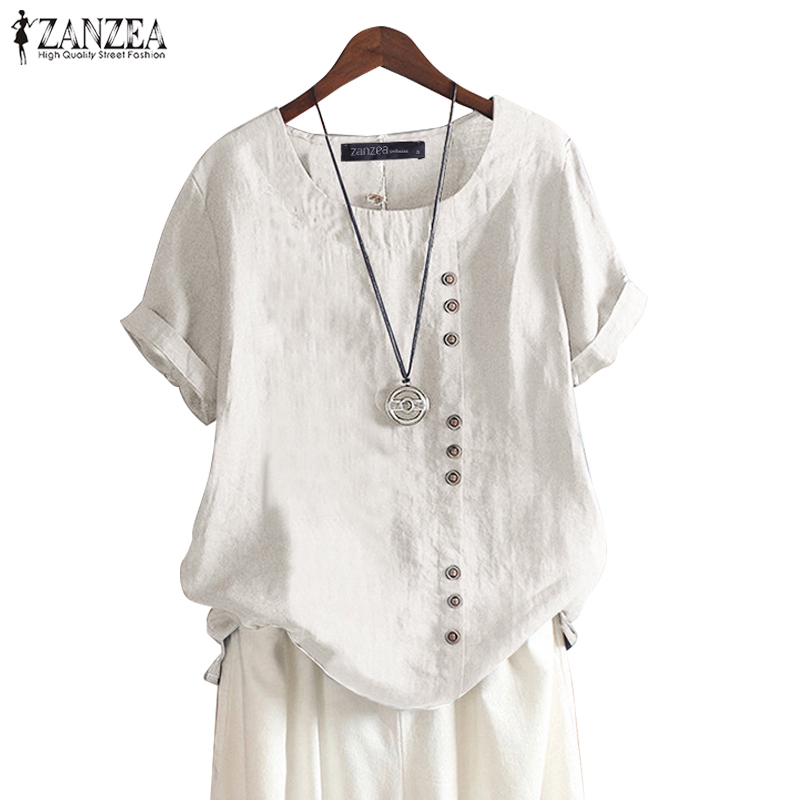 ZANZEA Áo blouse nút trước thời trang nữ tính