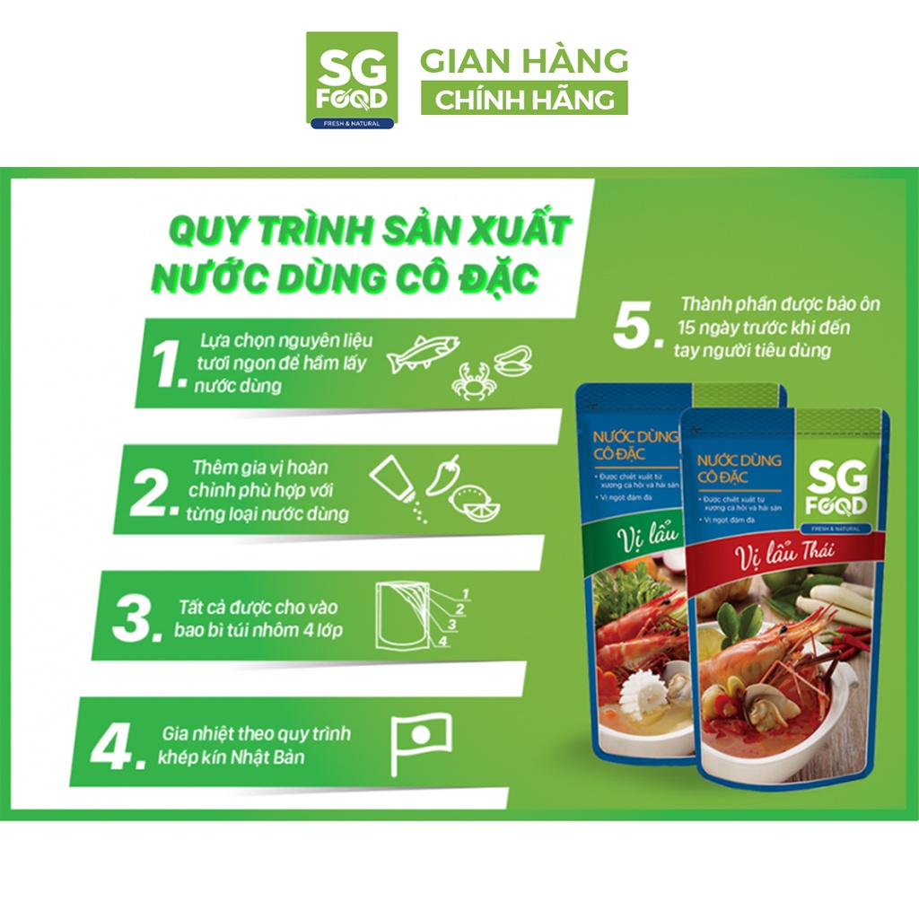 Nước dùng cô đặc vị thái chay SGFOOD 180gr nấu lẩu chế biến món ăn tươi ngon chuẩn vị