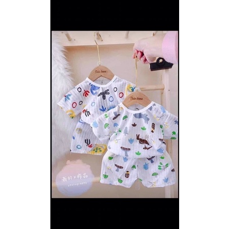 Bộ quần áo cotton giấy cho bé 0-14kg