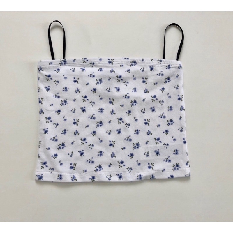 Áo ống áo quây trắng hoa nhí