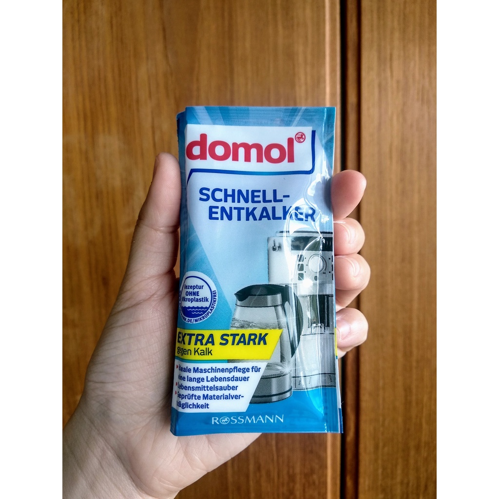 Bột vệ sinh ấm đun nước điện Domol Schnell-Entkalker hàng nội địa Đức, chống vôi hóa, bám cặn vôi