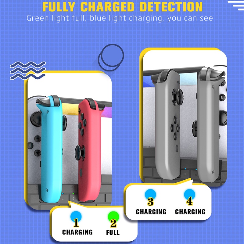 Đế Sạc Tay Cầm Chơi Game Nintendo Switch Kèm Ngăn Đựng Thẻ Tiện Dụng