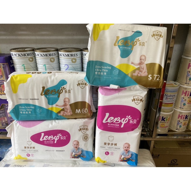 Bỉm quần Leby đủ size S72/M60/L58/XL54/XXL50