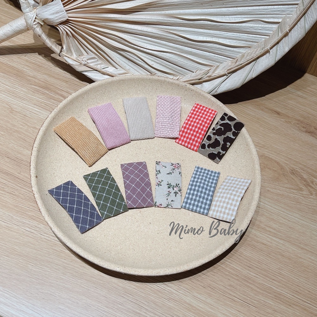 Kẹp tóc bọc vải kiểu dáng vintage cho bé Mimo Baby KT15