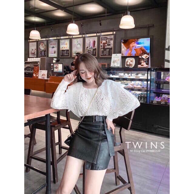 Chân Váy Da Kèm  Đai Cá Tính Phong Cách Ulzzang