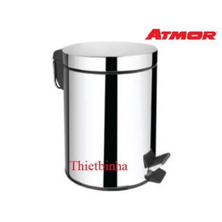 Thùng rác inox 5 lít, inox304, nút đạp atmor 8072, hàng cao cấp thái lan