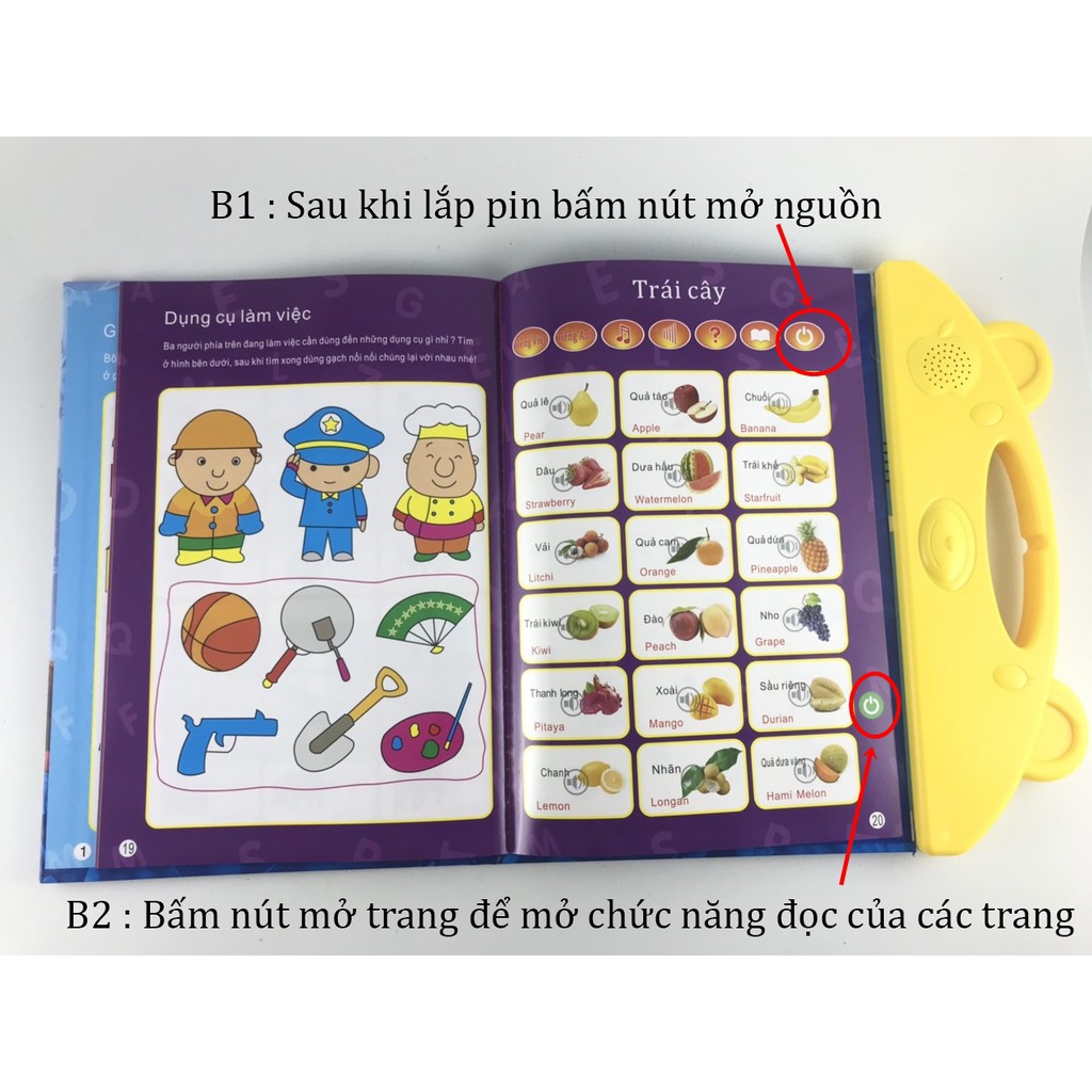 Sách điện tử Song Ngữ Anh - Việt cảm ứng thông minh giúp bé học, đọc, viết tốt hơn - Sách điện tử Thông Minh cảm ứng