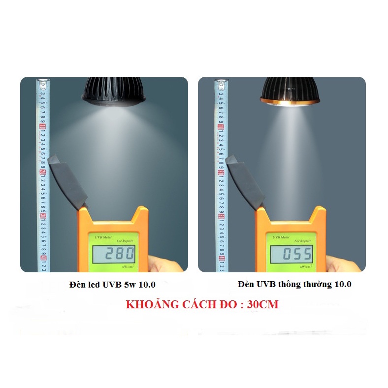 Đèn led UVB 5.0 và UVB 10.0 5w bổ sung canxi cho bò sát thú cưng không cần dùng chụp đèn