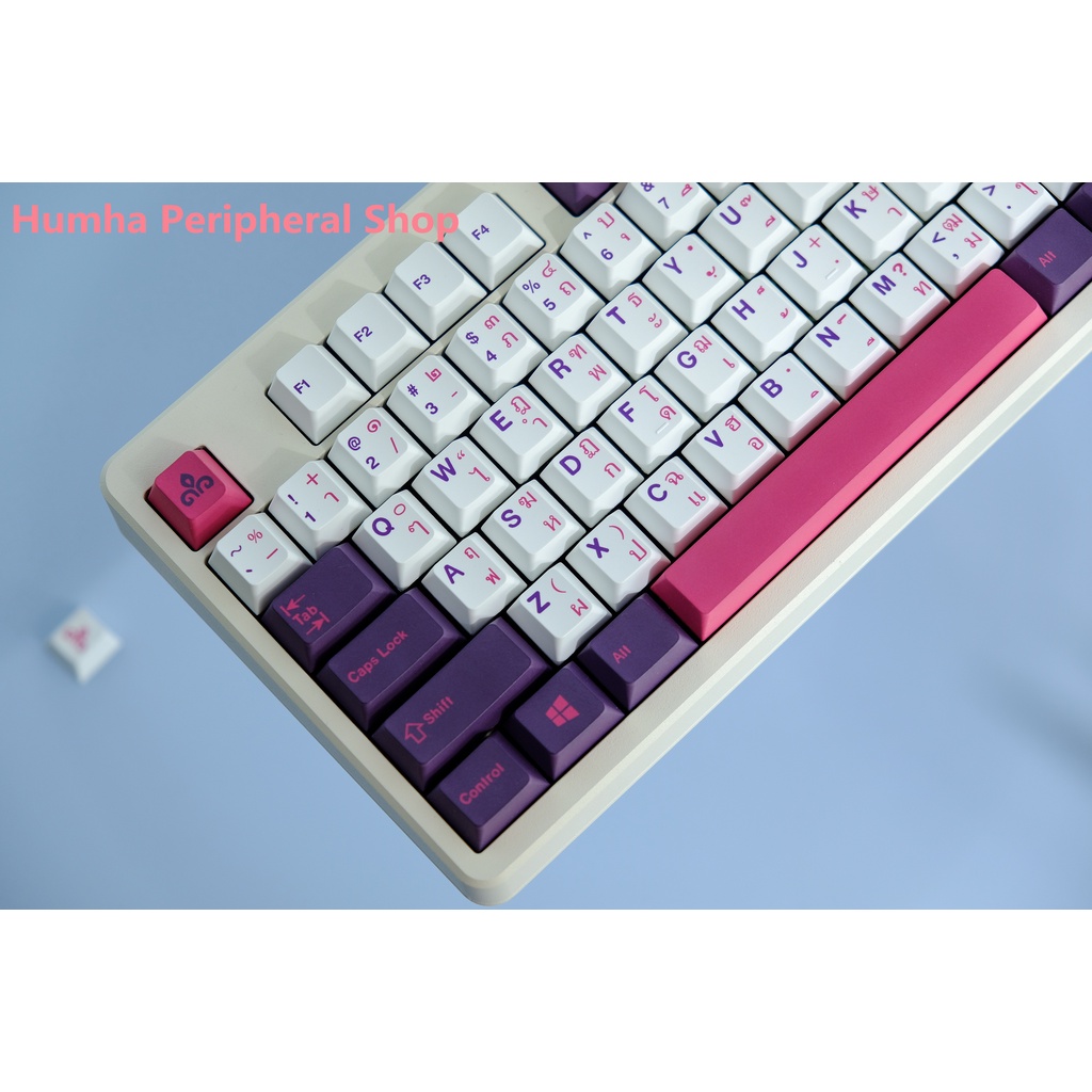 Humha THAI keycap PBT Chất Liệu Nhuộm Màu Họa Tiết Cherry profile Cá Tính Cho Bàn Phím Cơ