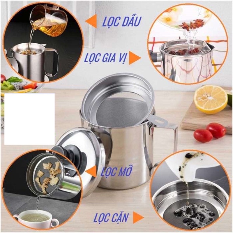 CA LỌC CẶN DẦU ĂN  INOX 304 ( 1200ML )